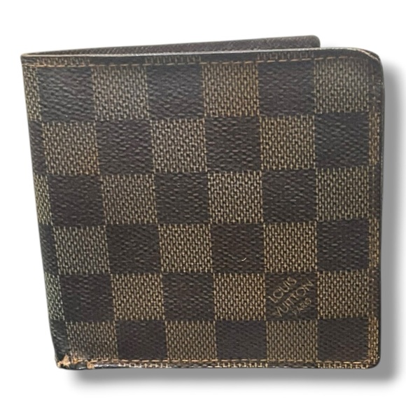👜‎ Louis Vuitton Damier Ebene Wallet – Authentic Vintage Bifold w/ Coin Pocket